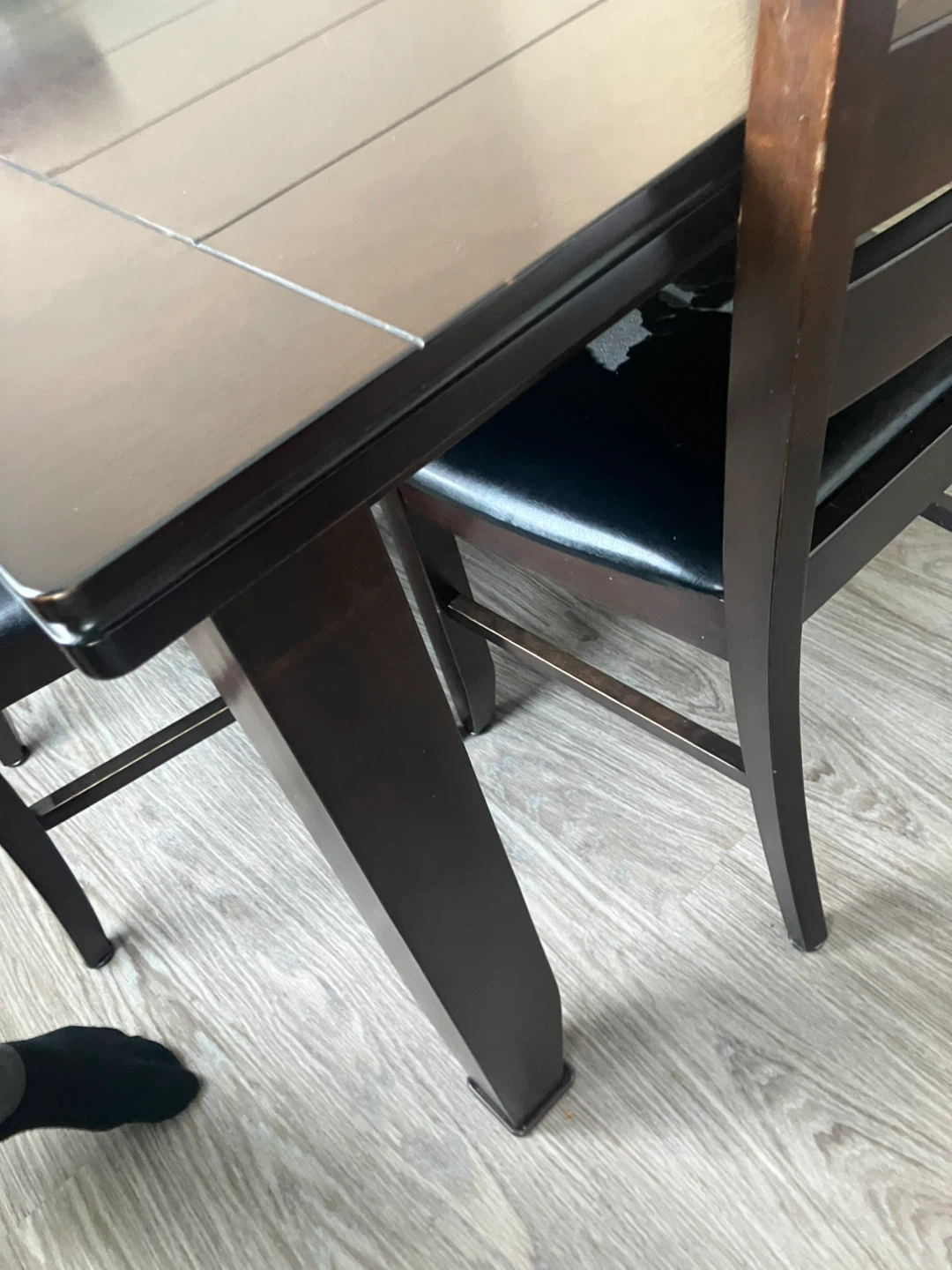 Dark Wood Dining Table with 6 Chairs - photo 5