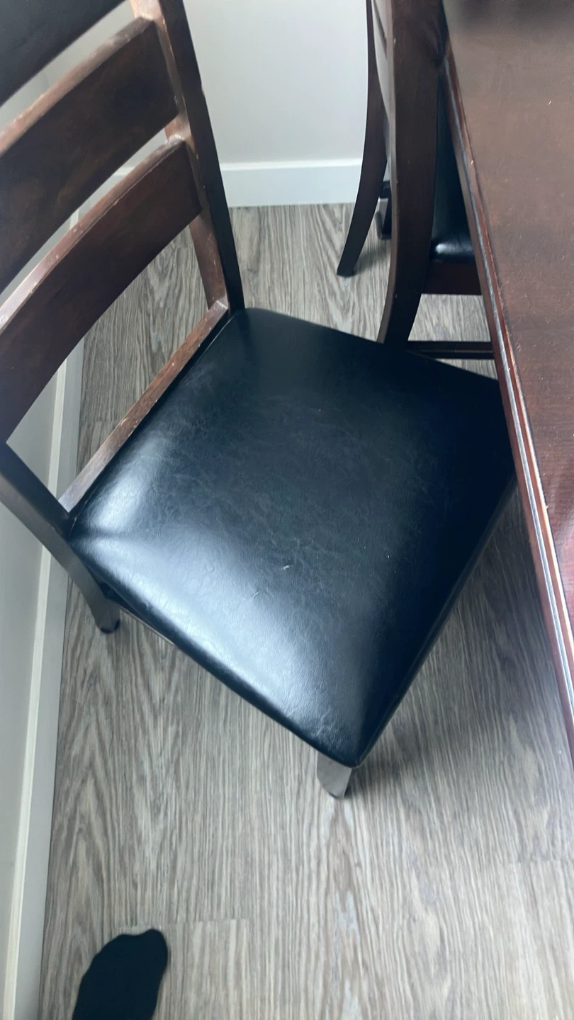 Dark Wood Dining Table with 6 Chairs - photo 2
