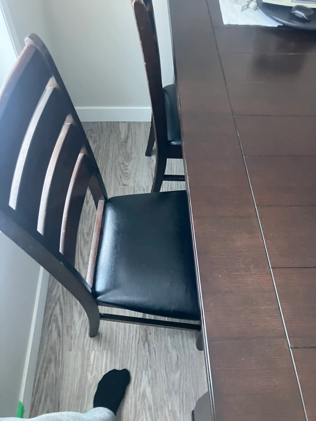 Dark Wood Dining Table with 6 Chairs - photo 4