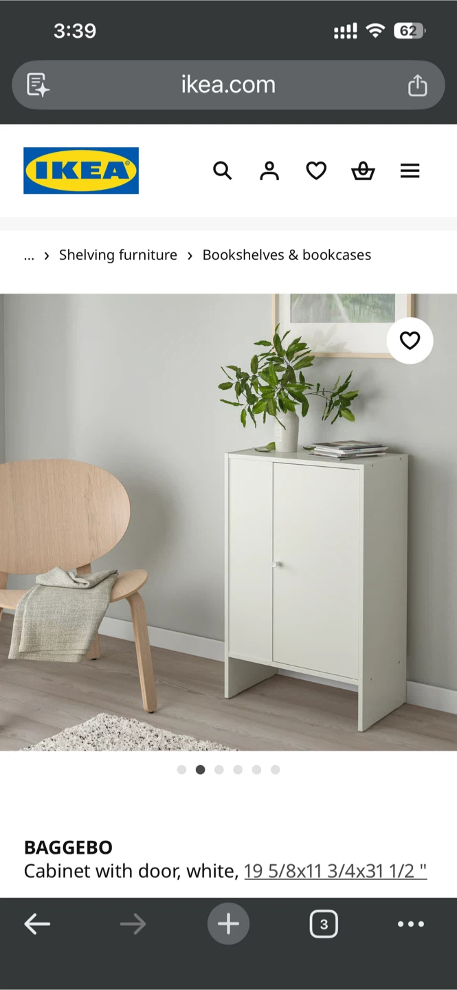 Ikea White Cabinet with Door