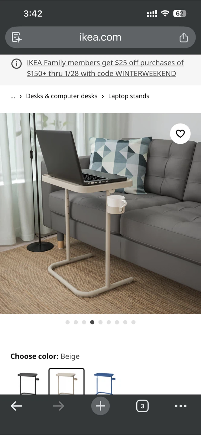 IKEA BJÖRKÅSEN Laptop Table, Orange - photo 4