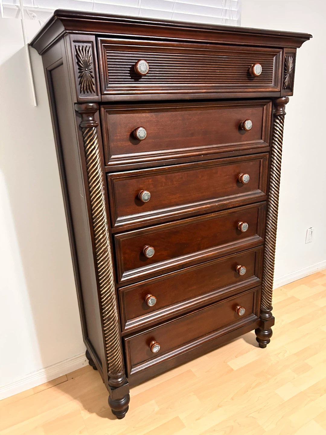 Dark Wood Dresser and Nightstand Set