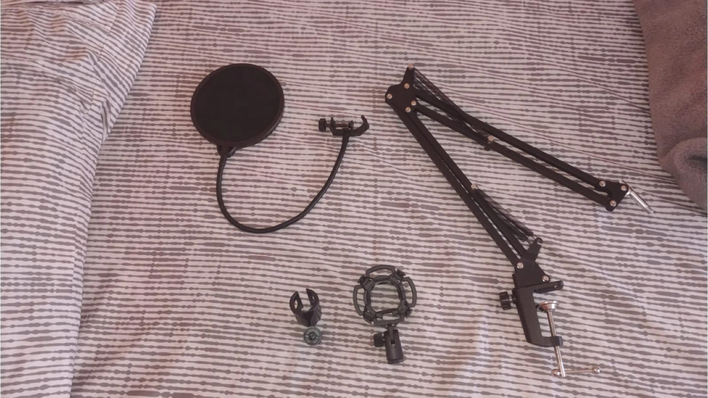 Microphone Boom Arm Stand Set with Pop Filter