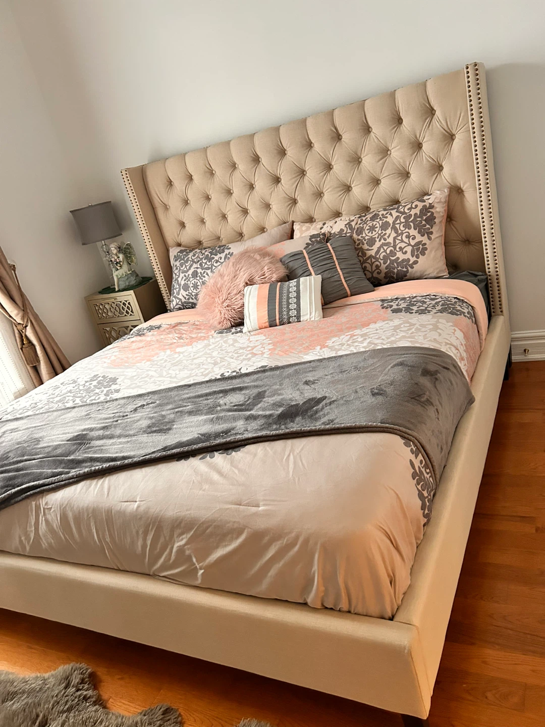Tufted Wingback Bed Frame