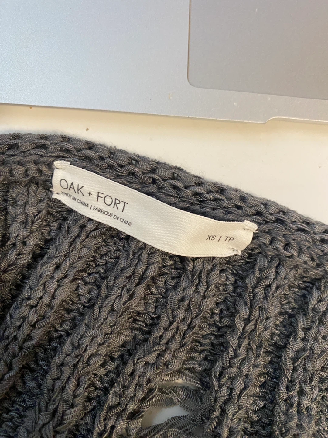 Oak + Fort Grey Distressed Knit Dress - photo 4