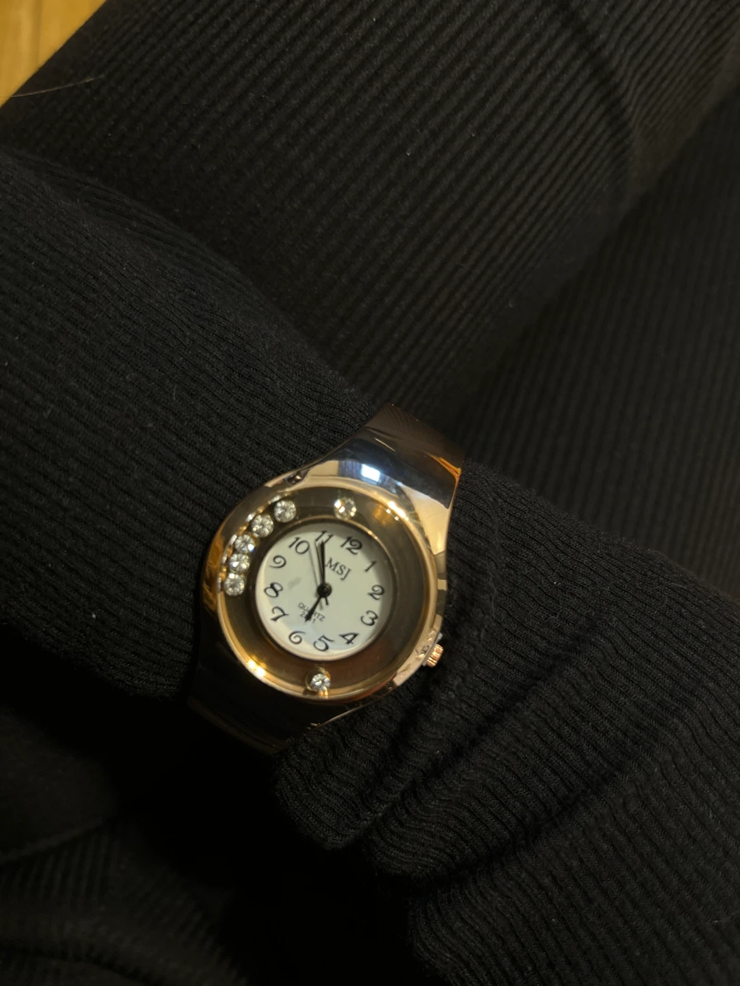 Tna Striped Beanie and Gold Tone Watch Set - photo 5