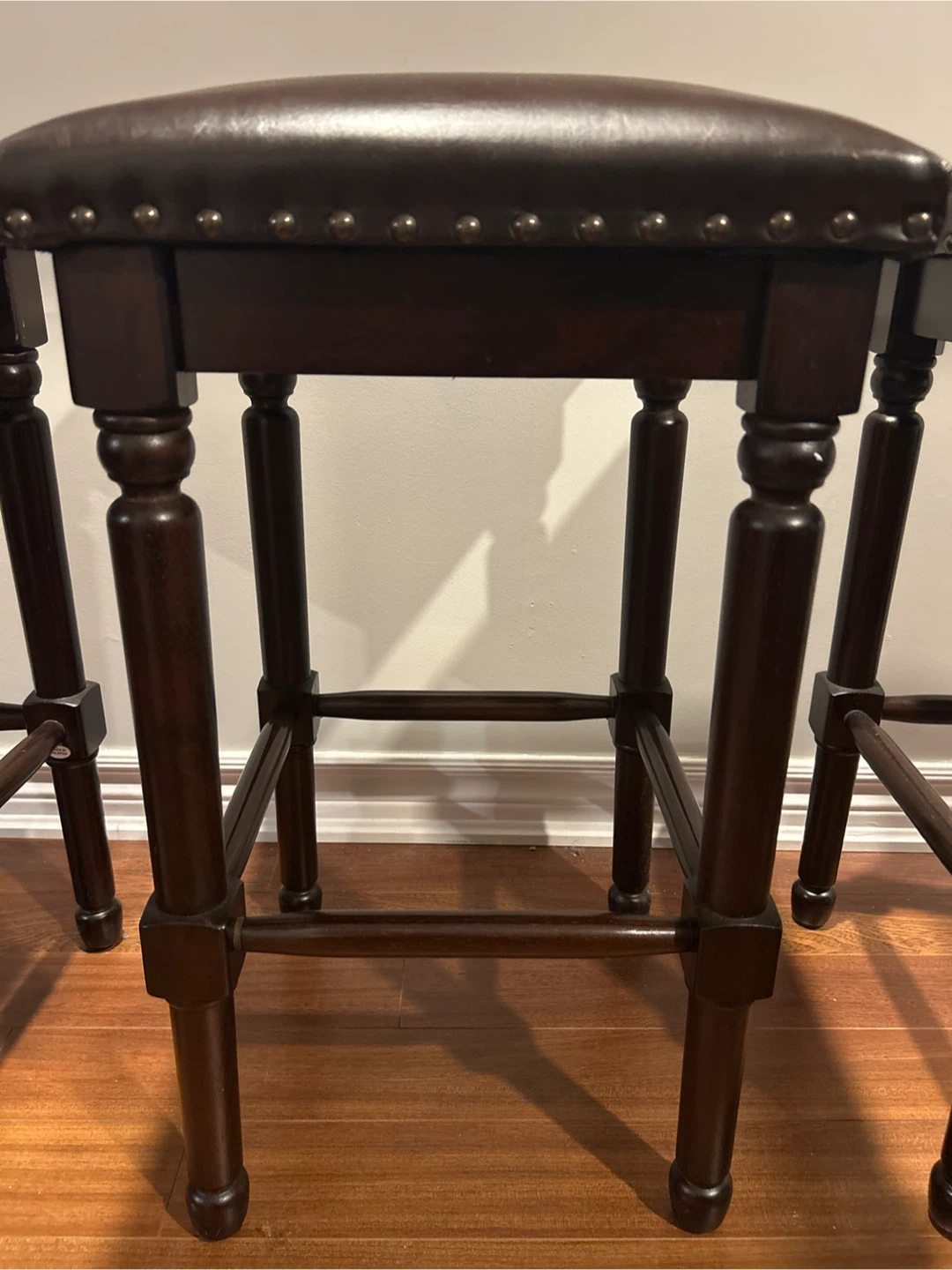 Faux Leather Bar Stools (Set of 4)