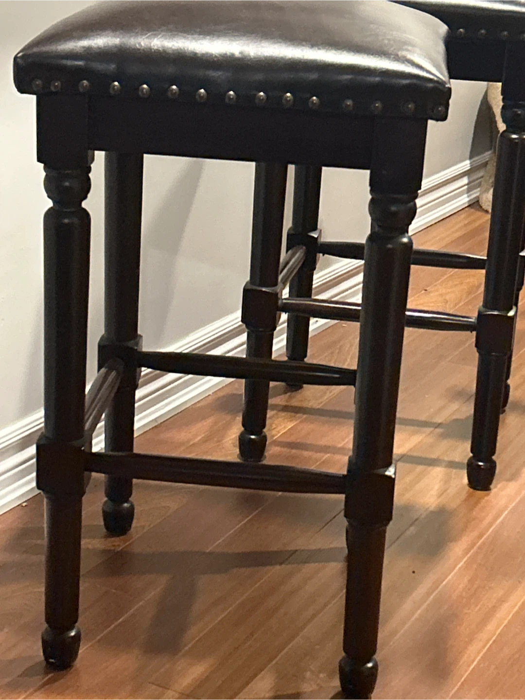 Faux Leather Bar Stools (Set of 4) - photo 2