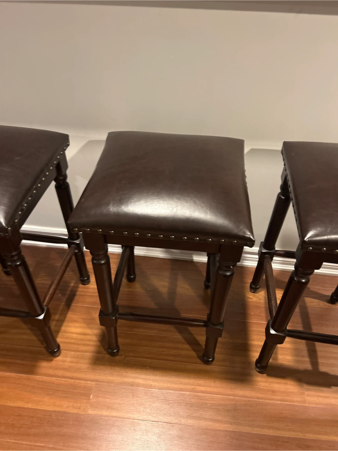 Faux Leather Bar Stools (Set of 4) - photo 3