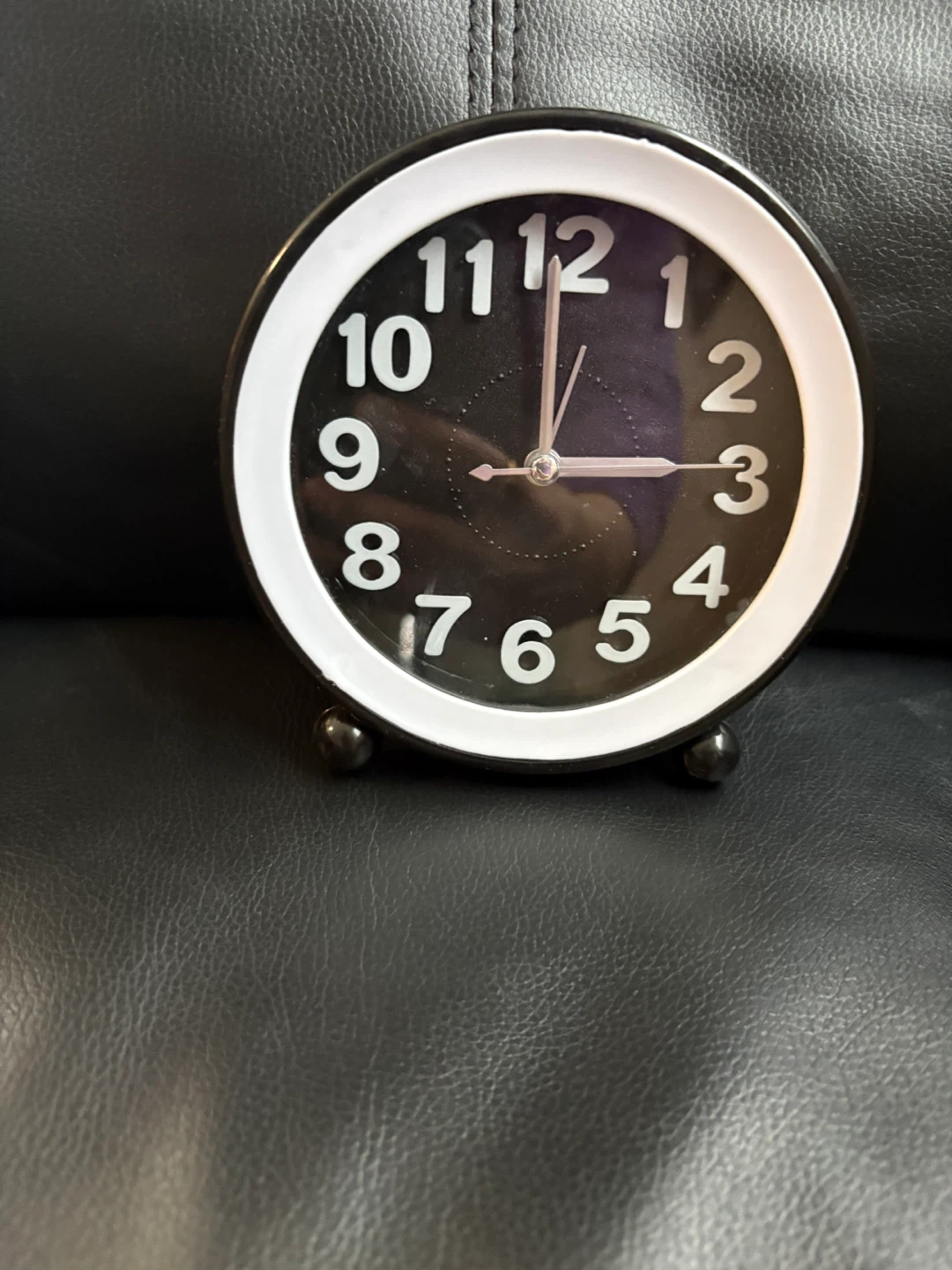 Black and White Analog Alarm Clock