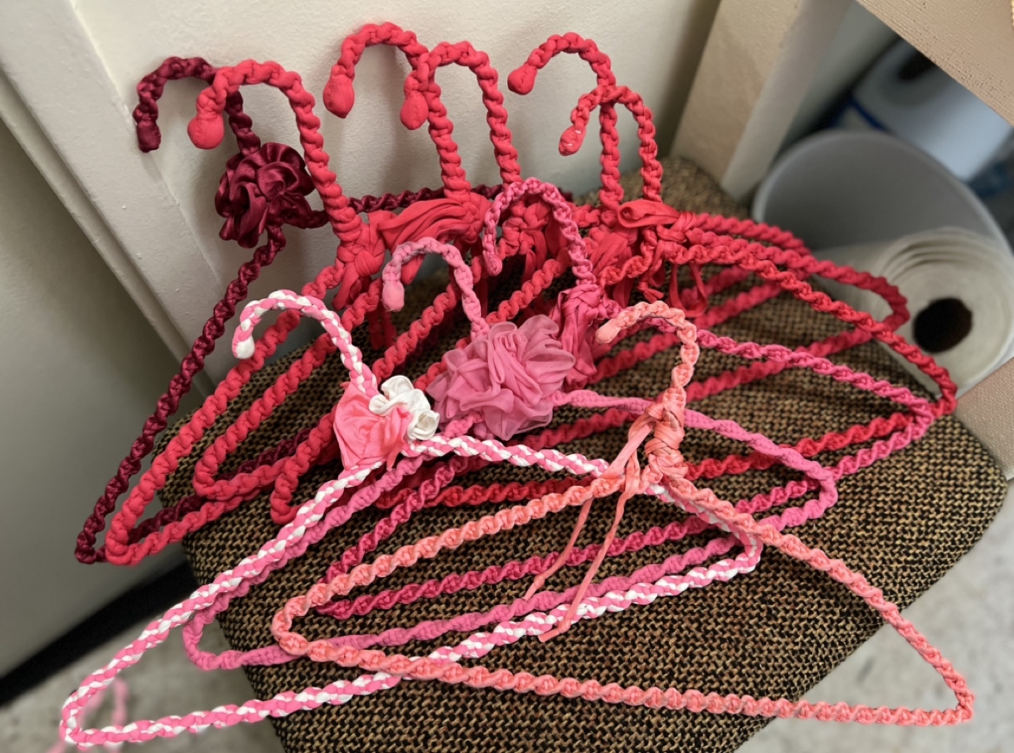 (Price of Each) colourful fabric hangers with floral accents - photo 5
