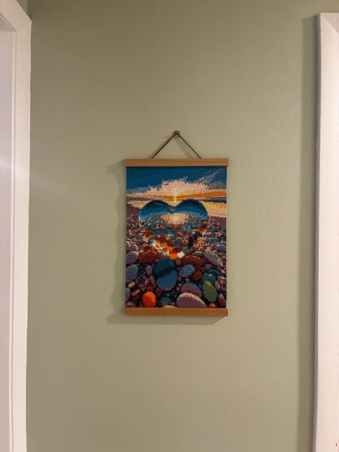 Diamond Painting Heart Beach Sunset