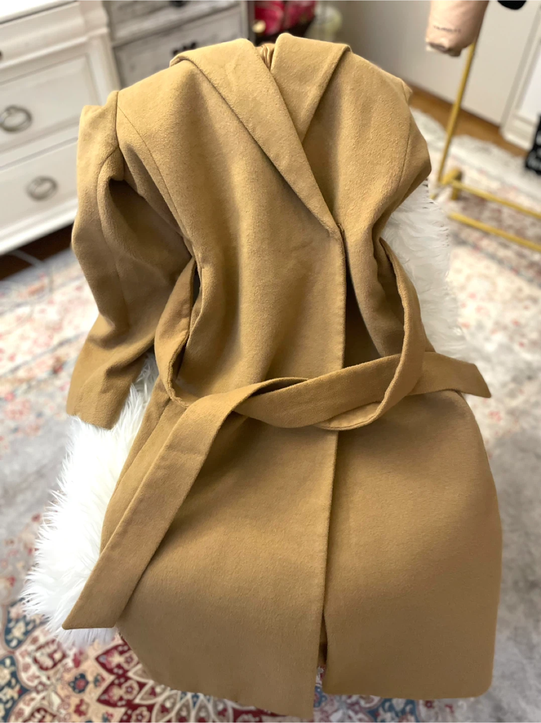 H&M Camel Wool Blend Wrap Coat - Size EUR 36 - photo 5