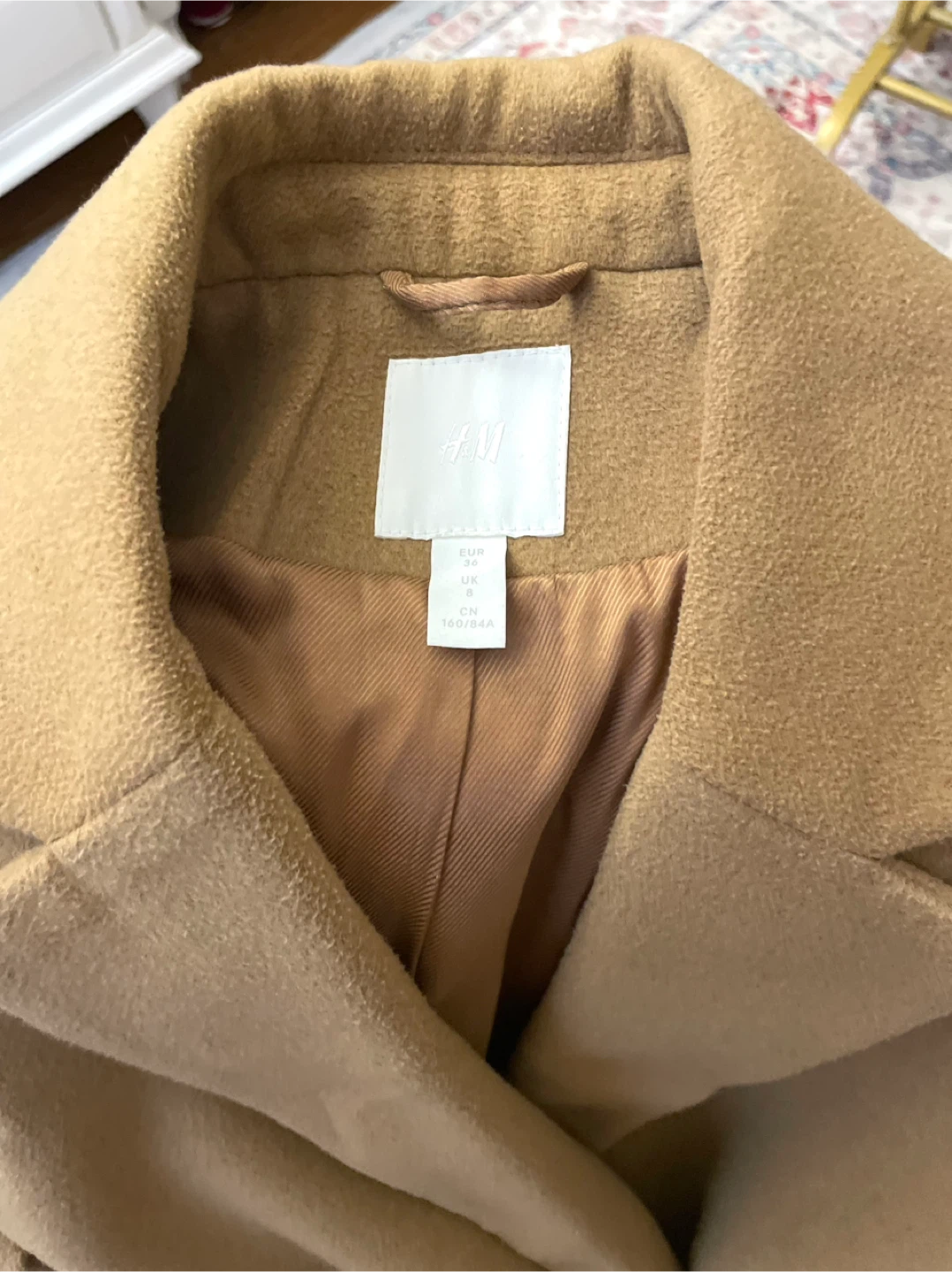 H&M Camel Wool Blend Wrap Coat - Size EUR 36 - photo 4