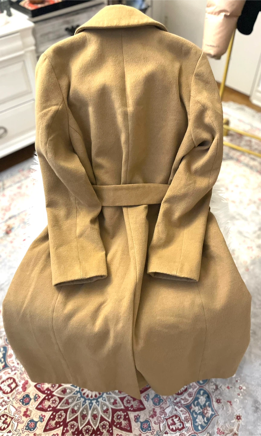 H&M Camel Wool Blend Wrap Coat - Size EUR 36 - photo 2