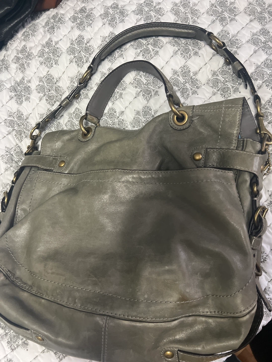 Coach Grey Leather Shoulder Bag - photo 3
