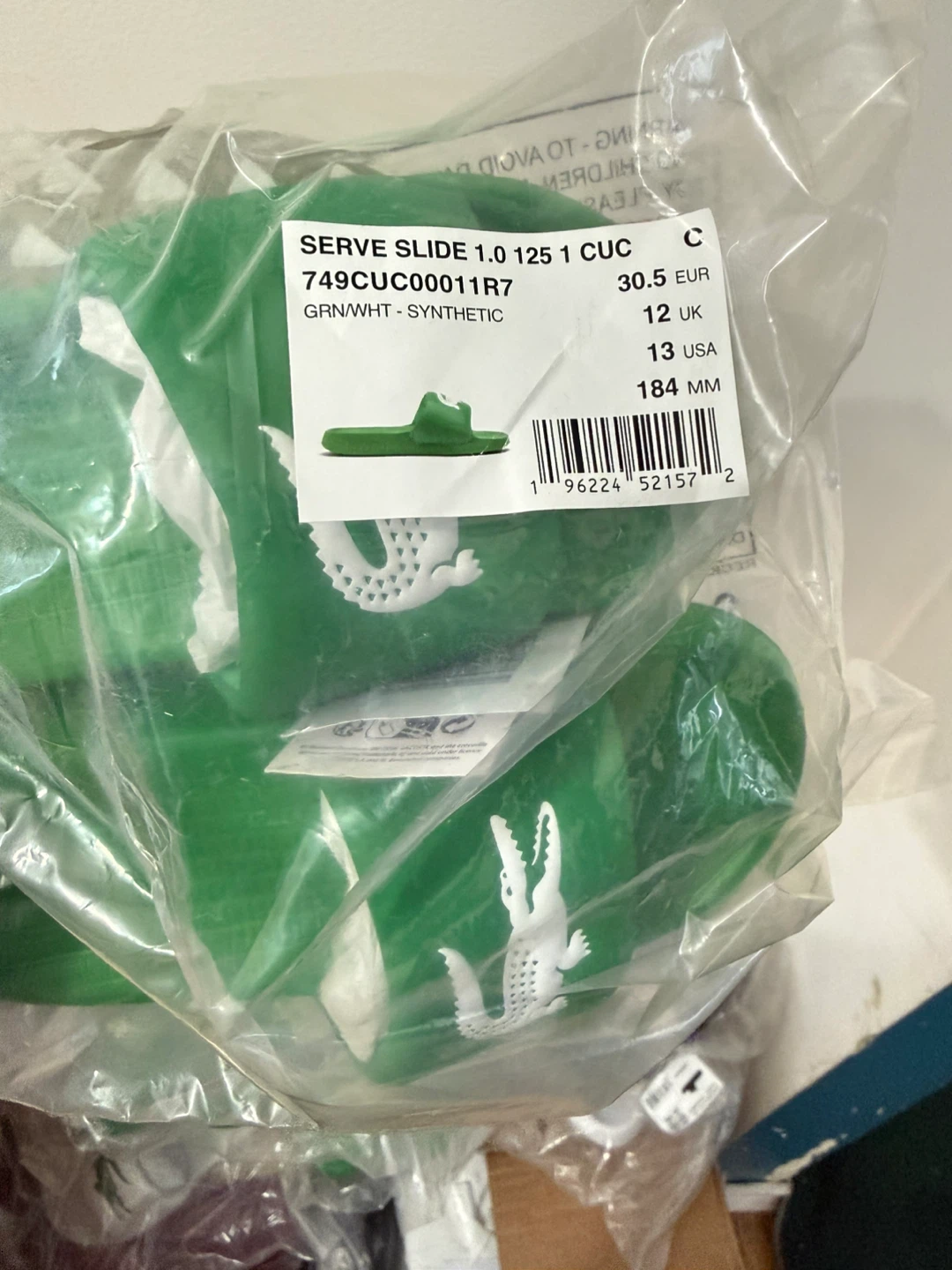 Kids Lacoste Serve Slide 1.0 Green Slides Size 11 US - photo 2