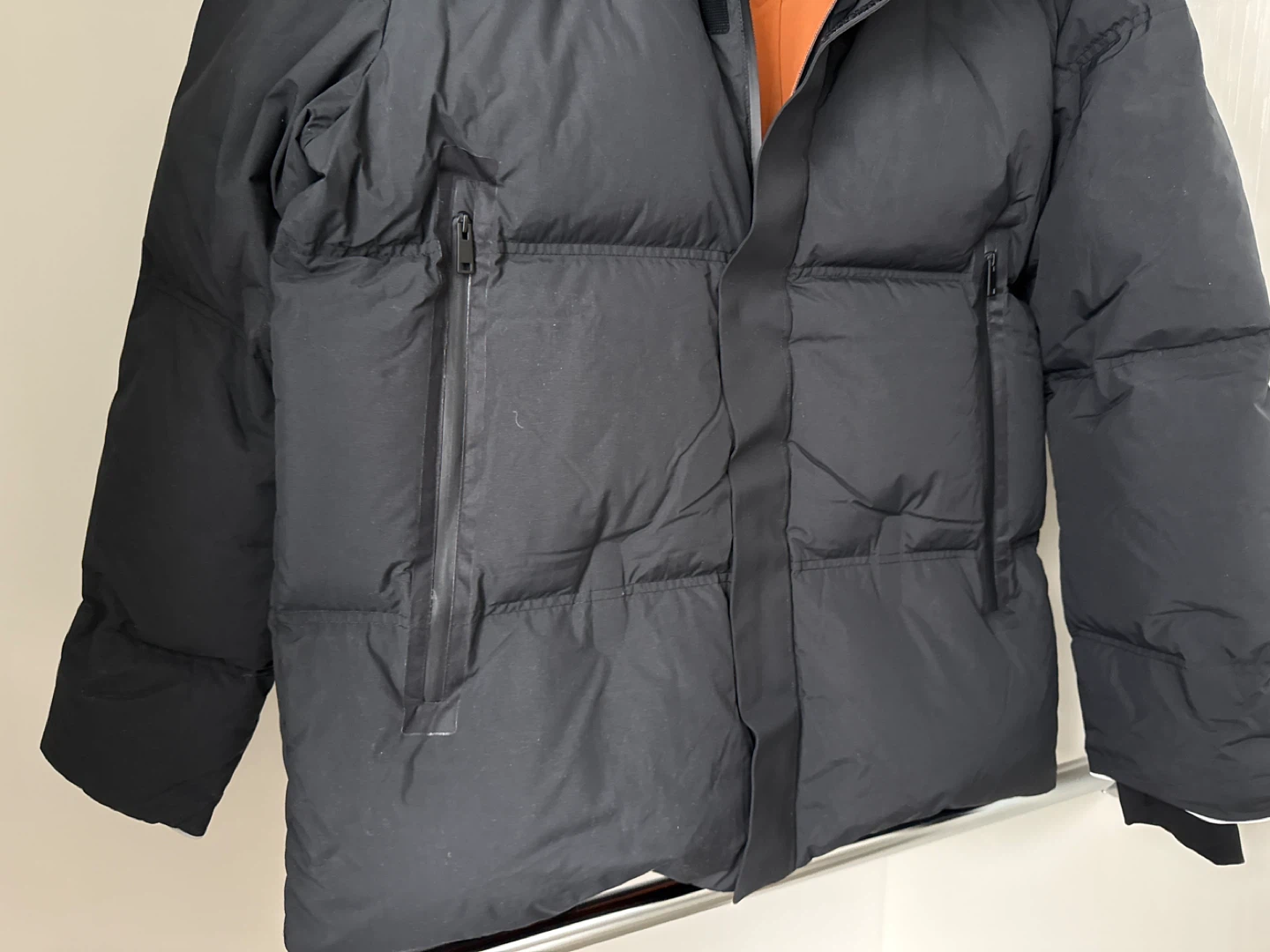 Black Puffer Jacket with Orange Lining - photo 5