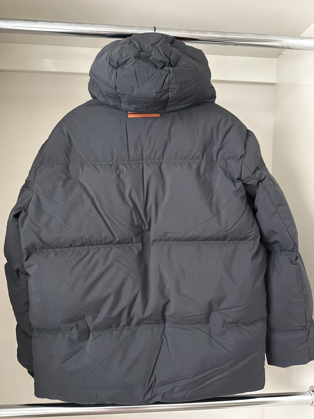 Black Puffer Jacket with Orange Lining - photo 2