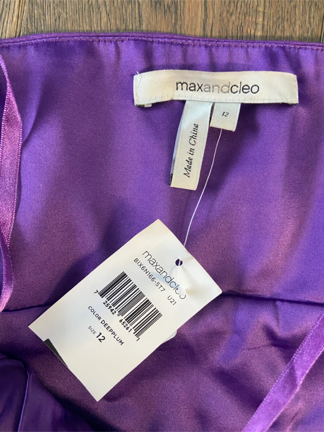 NWT Max and Cleo Strapless Dress - Purple, Size 12 - photo 5