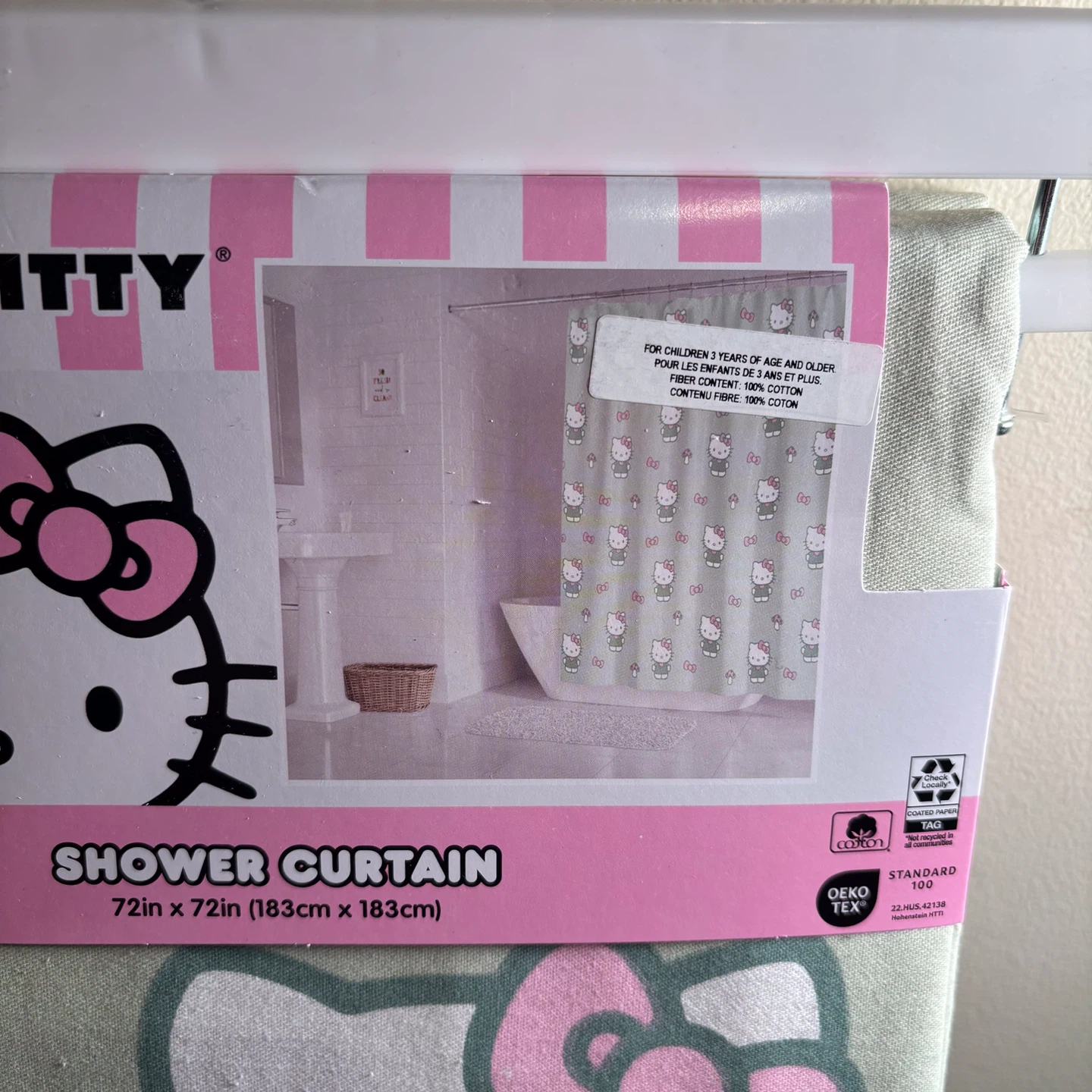 NEW Hello Kitty Shower Curtain - 72in x 72in - photo 3