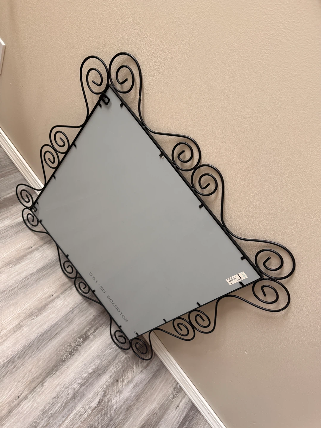 Decorative Swirl Black Metal Frame Mirror - photo 5