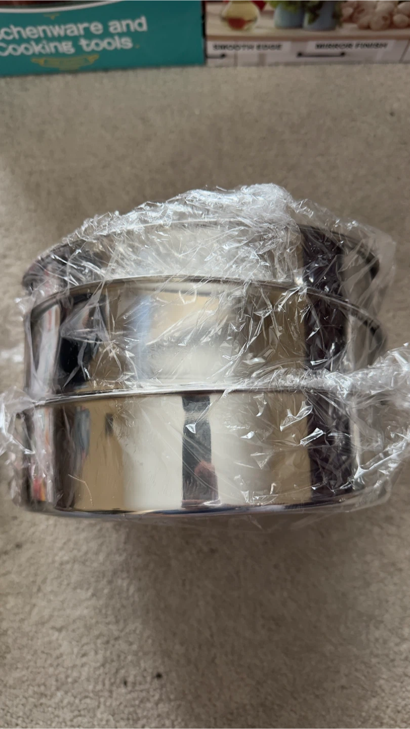 E-far Stainless Steel Cake Pan Set 3-8" - photo 3