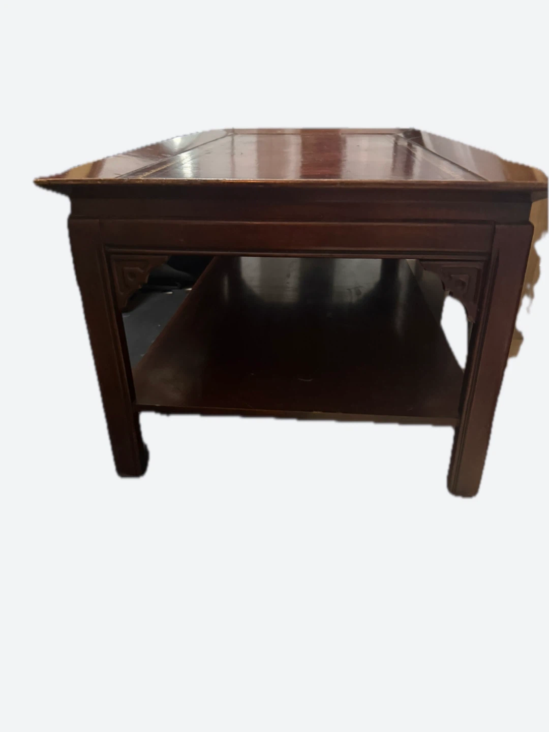 Vintage Mahogany Leather Top Coffee Table - photo 4