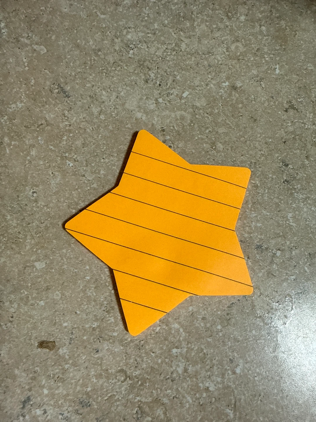 Orange Star Shaped Lined Sticky Notes