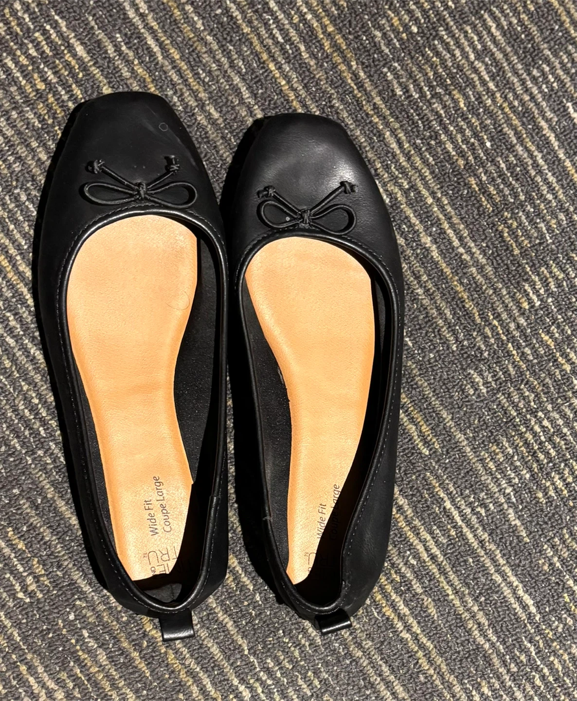 Black Ballet Flats - Wide Fit