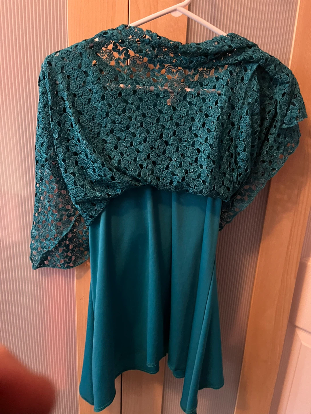Adorable Teal Lined Crochet-look Top - Size S - photo 4