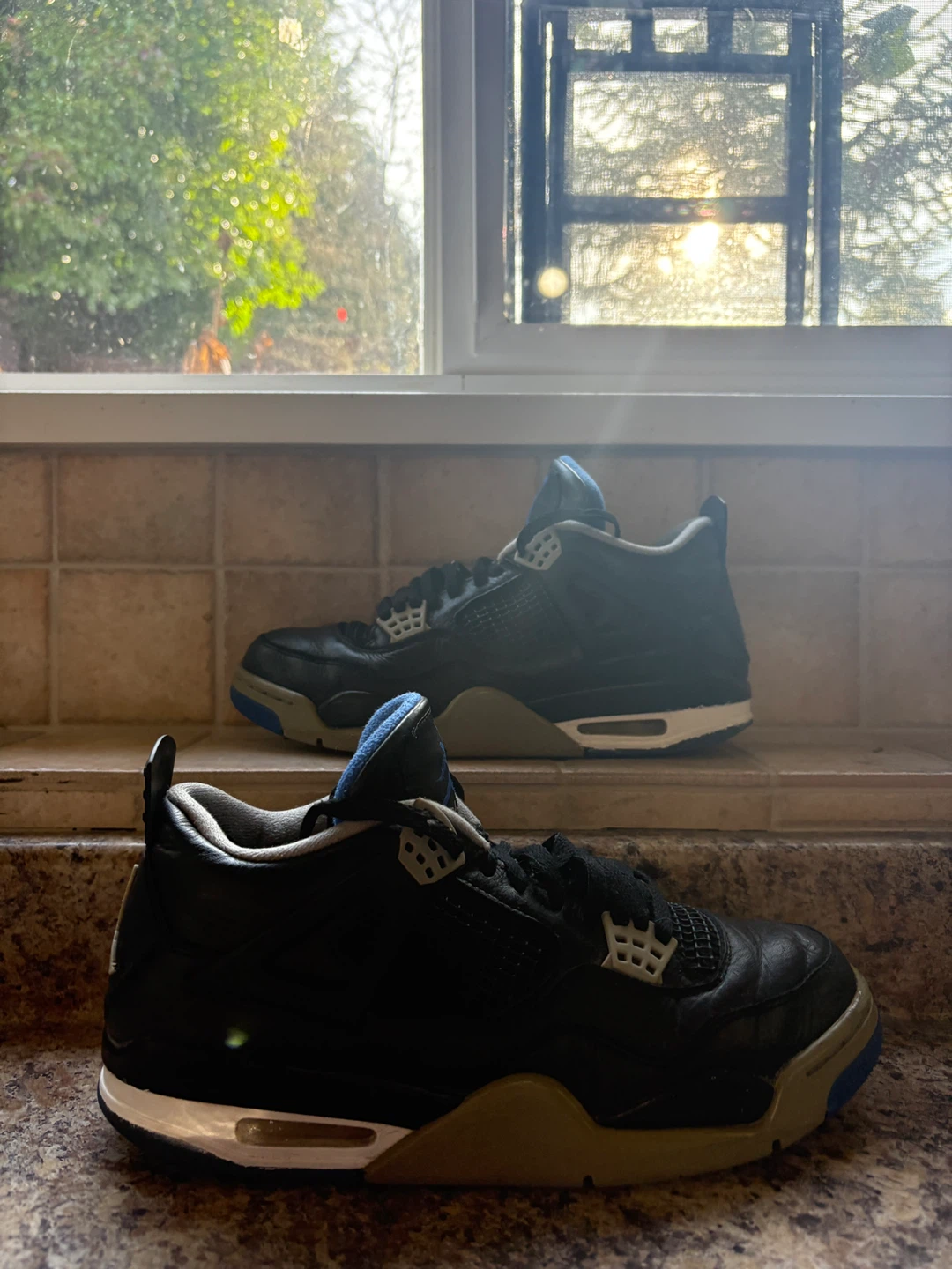 Jordan 4 Retro Black Blue Sneakers