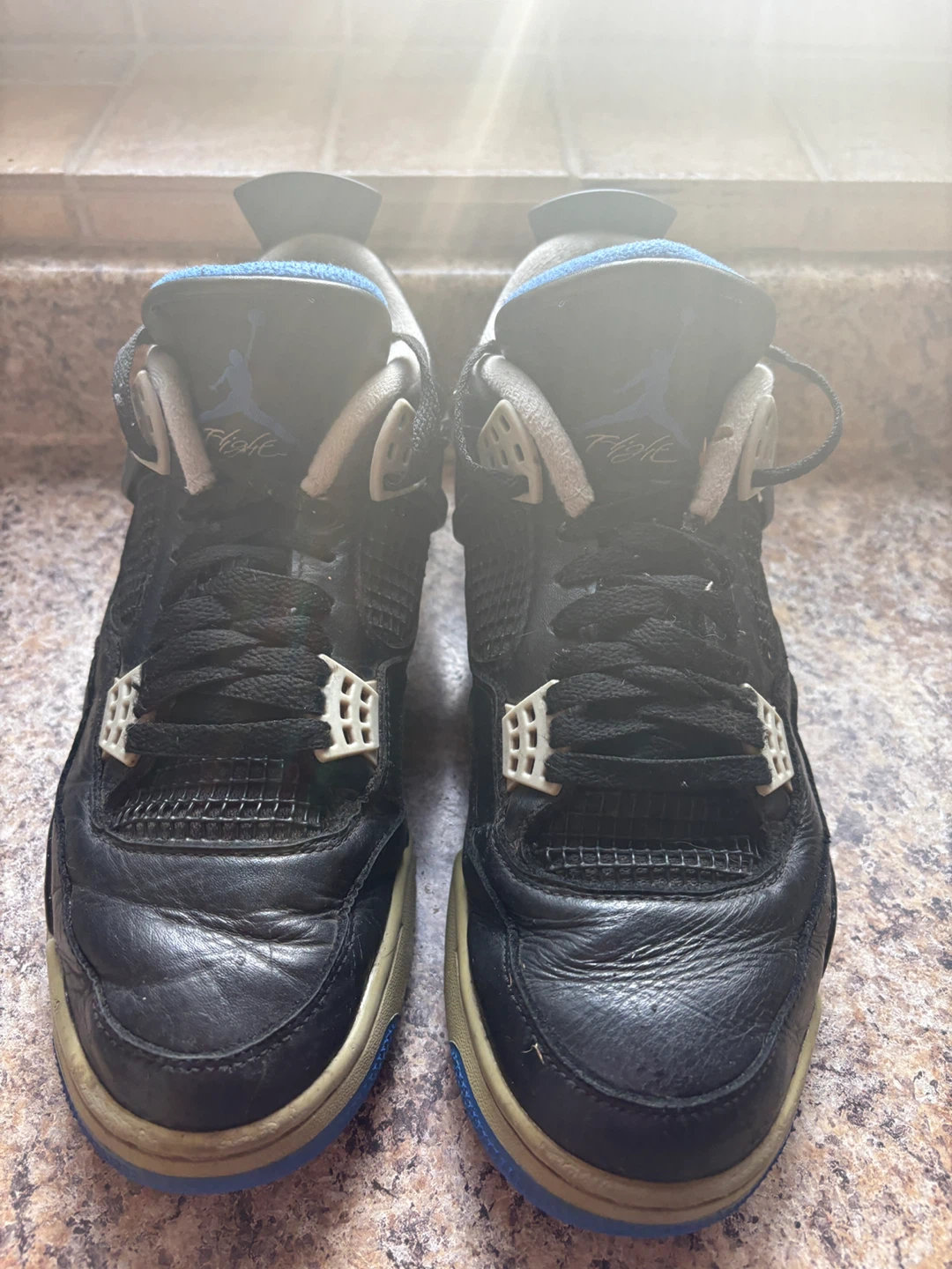 Jordan 4 Retro Black Blue Sneakers - photo 4