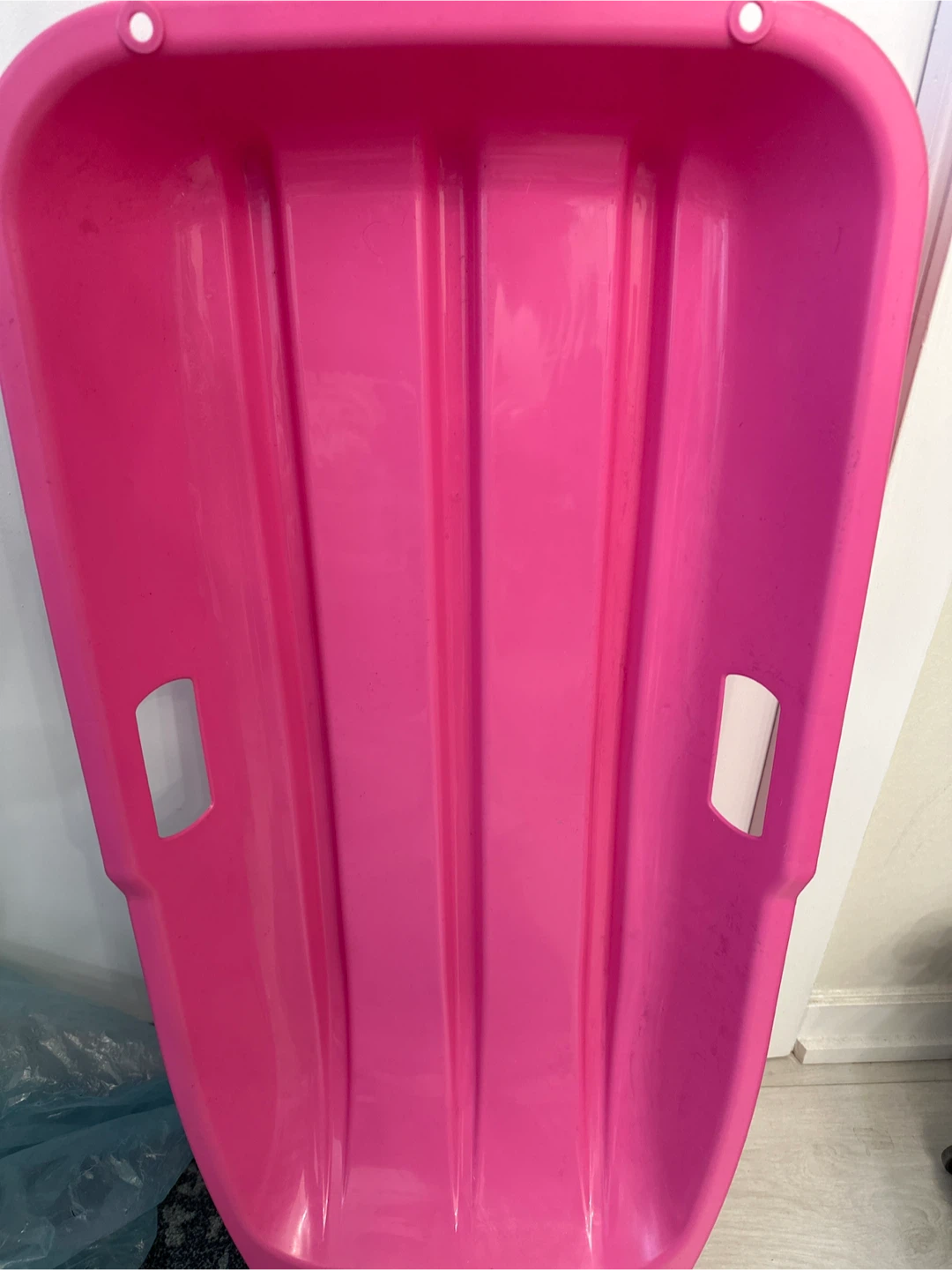 Pink Plastic Toboggan Snow Sled - photo 3