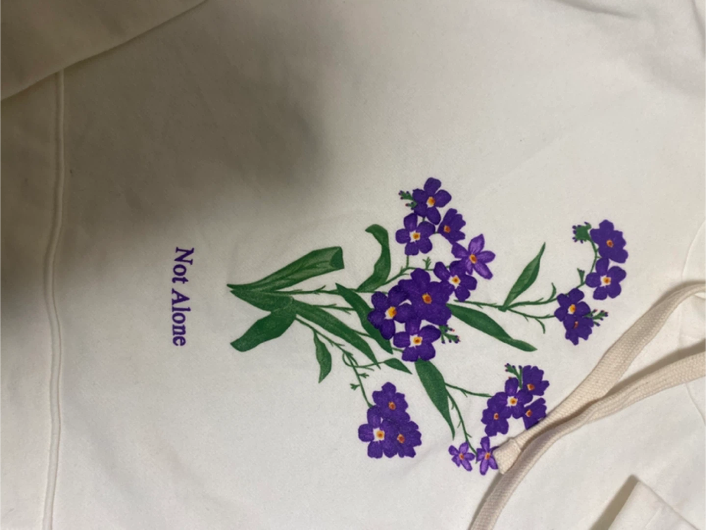 White "Not Alone" Floral Hoodie - photo 2