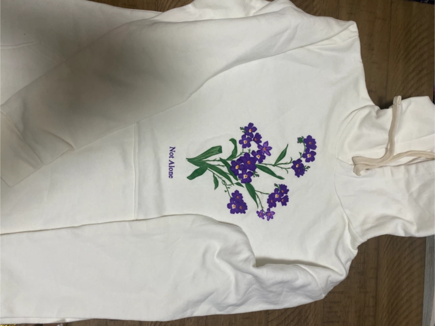 White "Not Alone" Floral Hoodie - photo 4