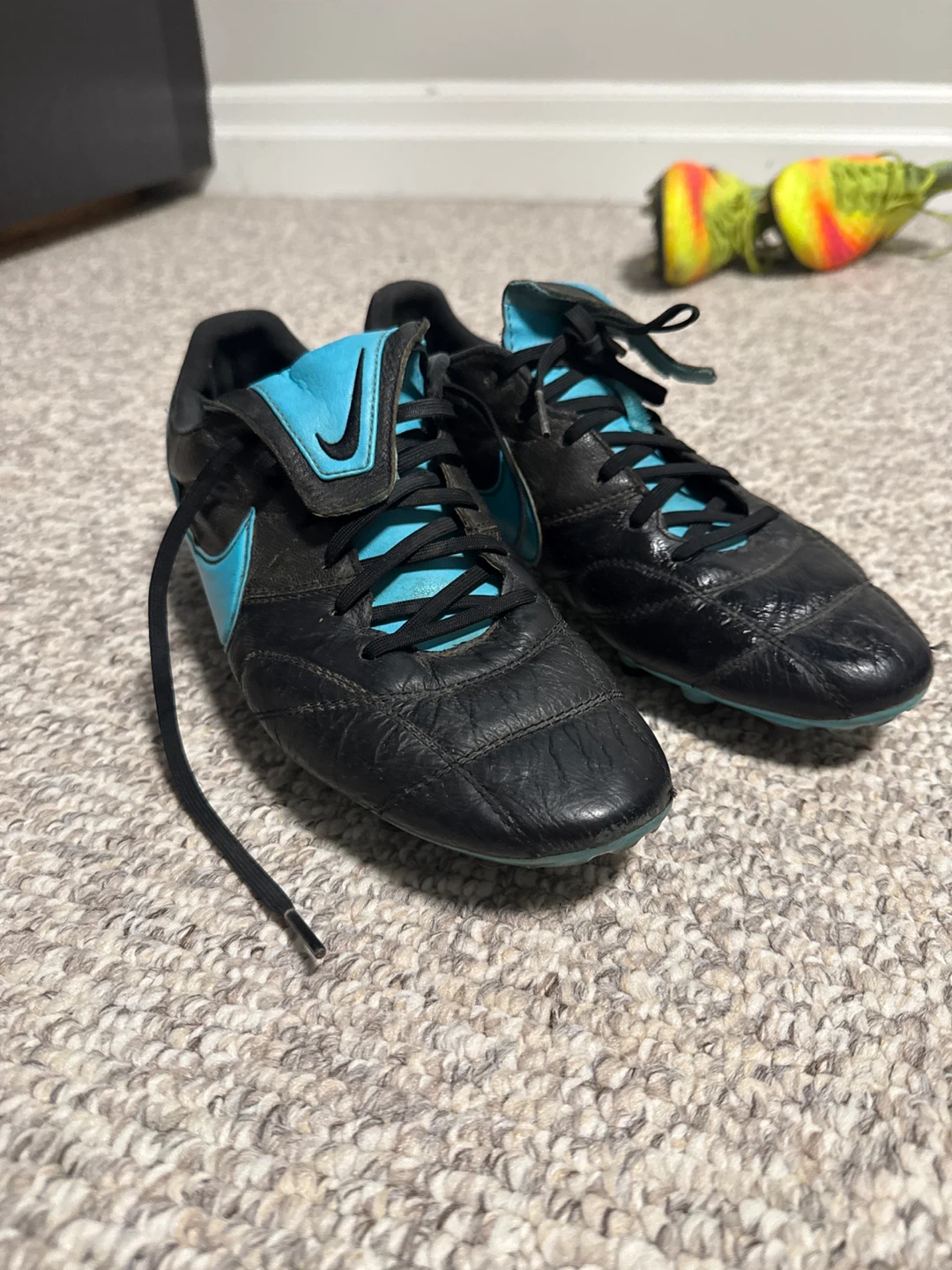 Nike Black and Blue Soccer Cleats