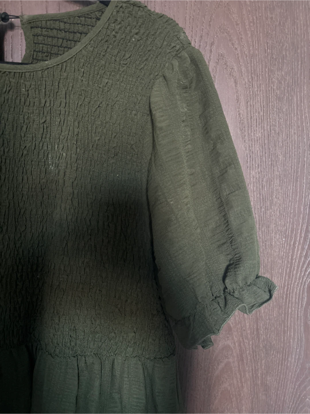 Olive Green Smocked Tiered Maxi Dress - photo 2