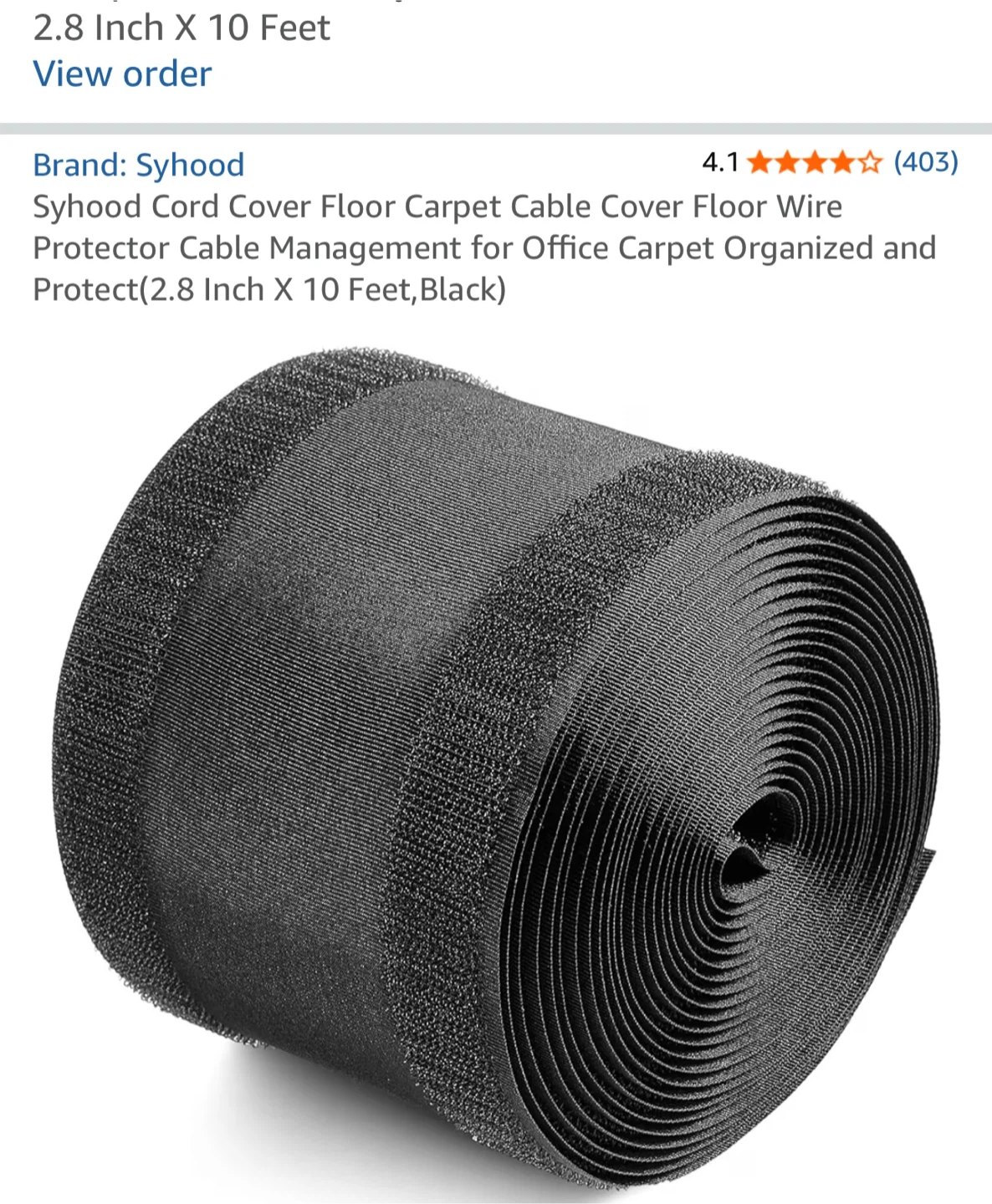 Syhood Cord Cover Floor Carpet - 2.8 Inch X 30 Feet