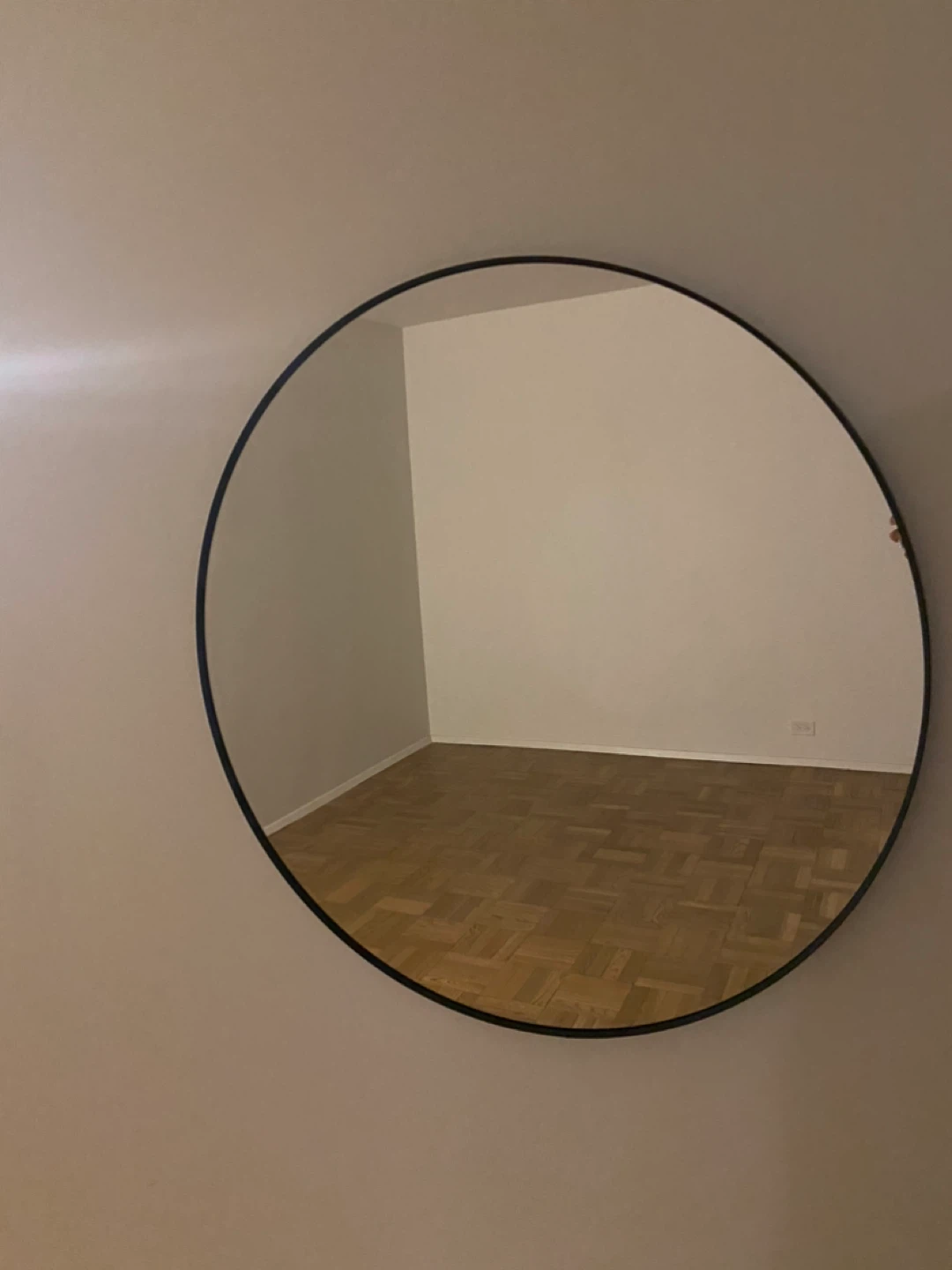 Round Wall Mirror with Black Frame