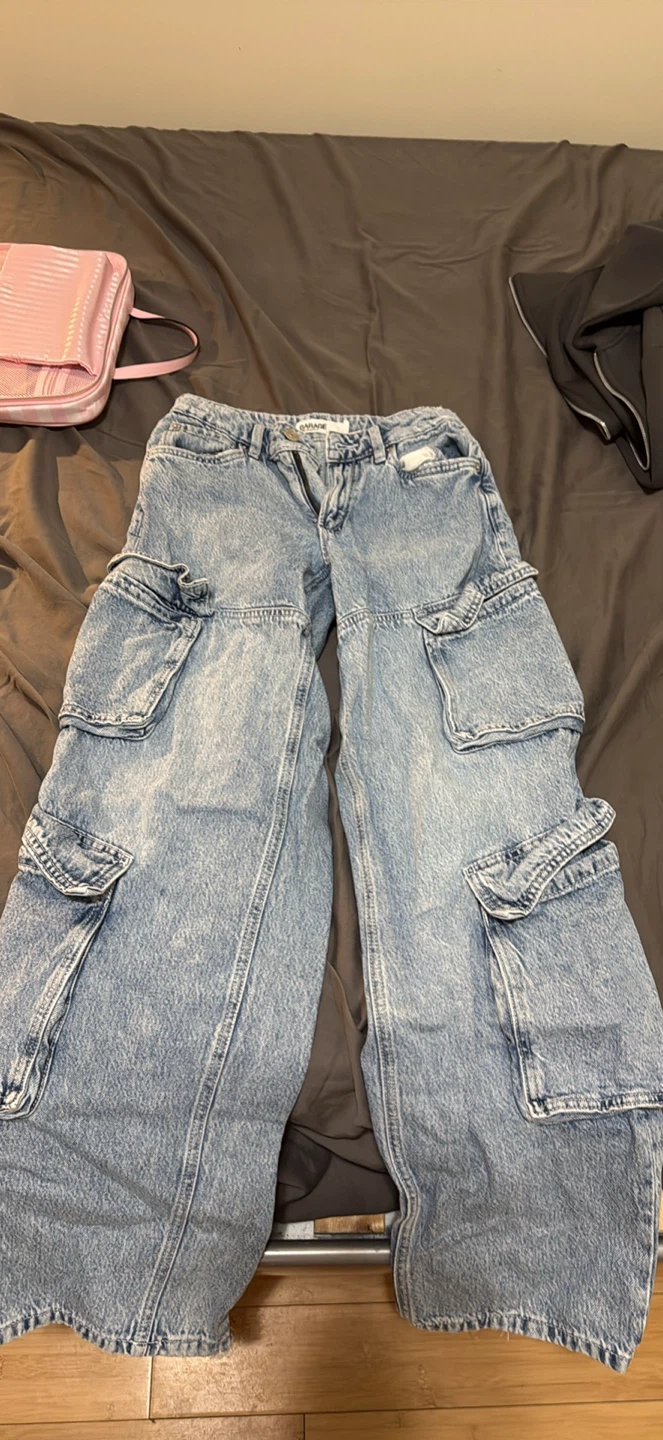 Garage Light Wash Cargo Jeans