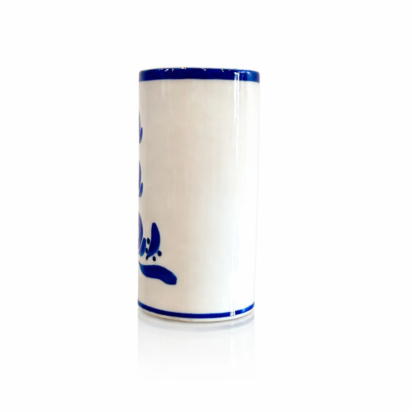 Hand-Painted Portuguese Blue & White Vase, Mid-20th Century - photo 3