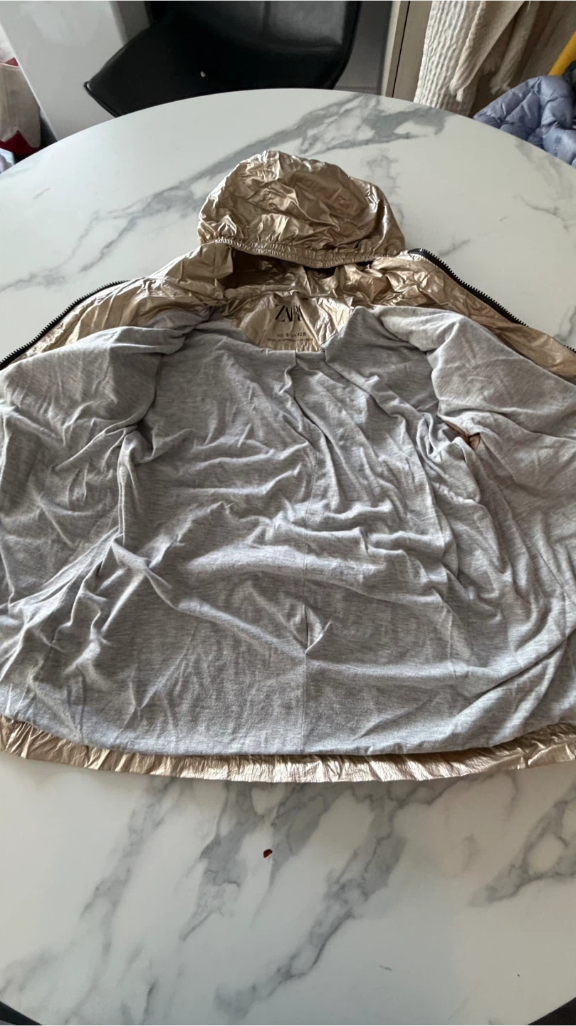 Zara Gold Hooded Jacket Size 8 / 128 CM - photo 3