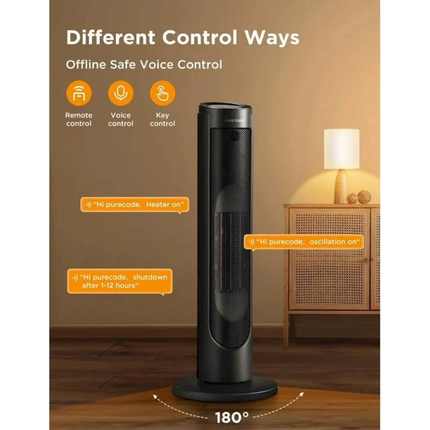 Tower Fan Heater- brand new in box - Voice & Remote Control - photo 3