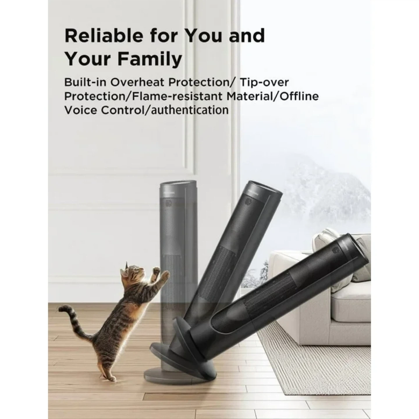 Tower Fan Heater- brand new in box - Voice & Remote Control - photo 4