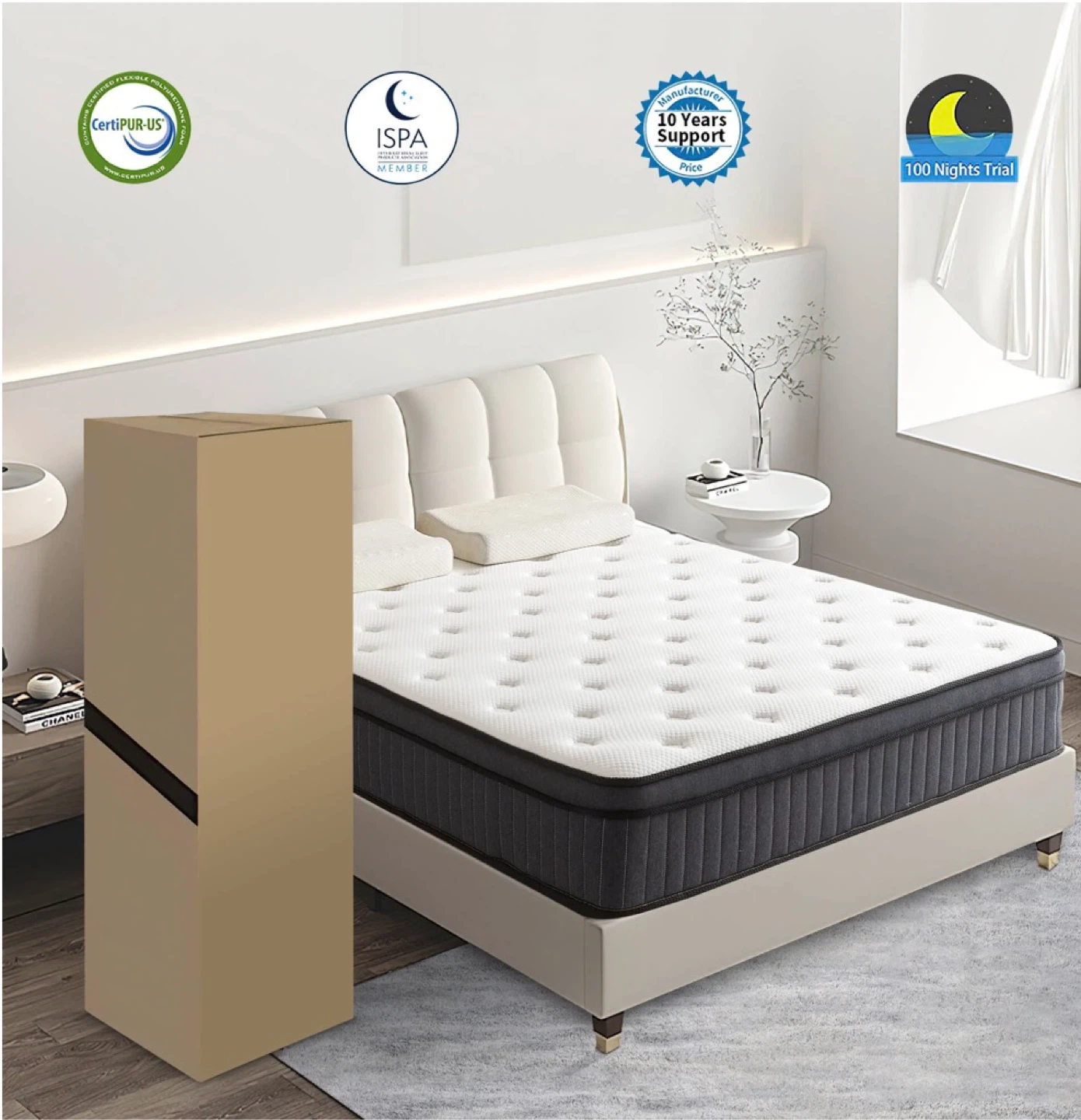 Queen Mattress 10” Memory Foam Mattress in a box