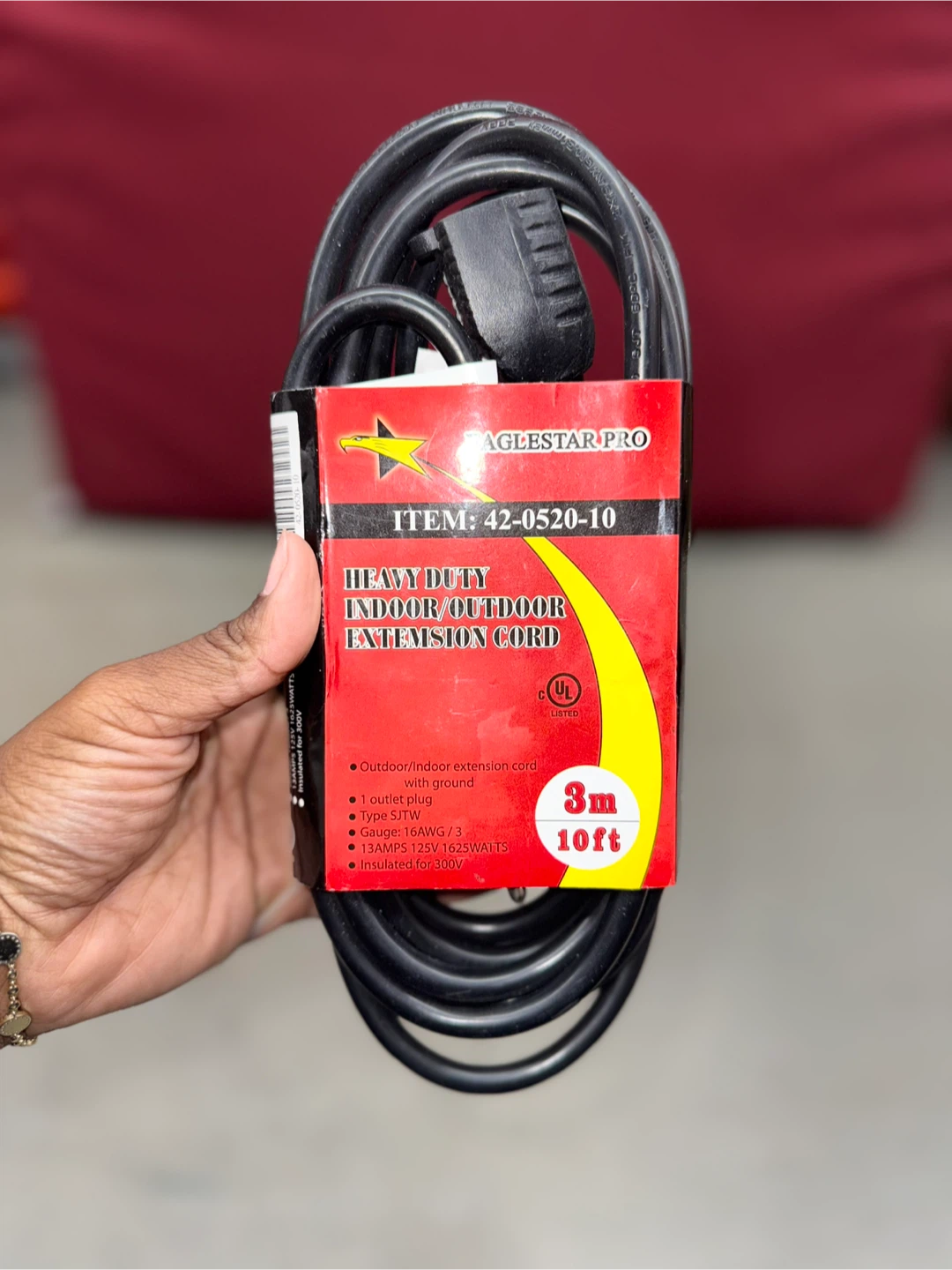 Eaglestart Pro Heavy Duty Indoor/Outdoor Extension Cord - 10ft - photo 2