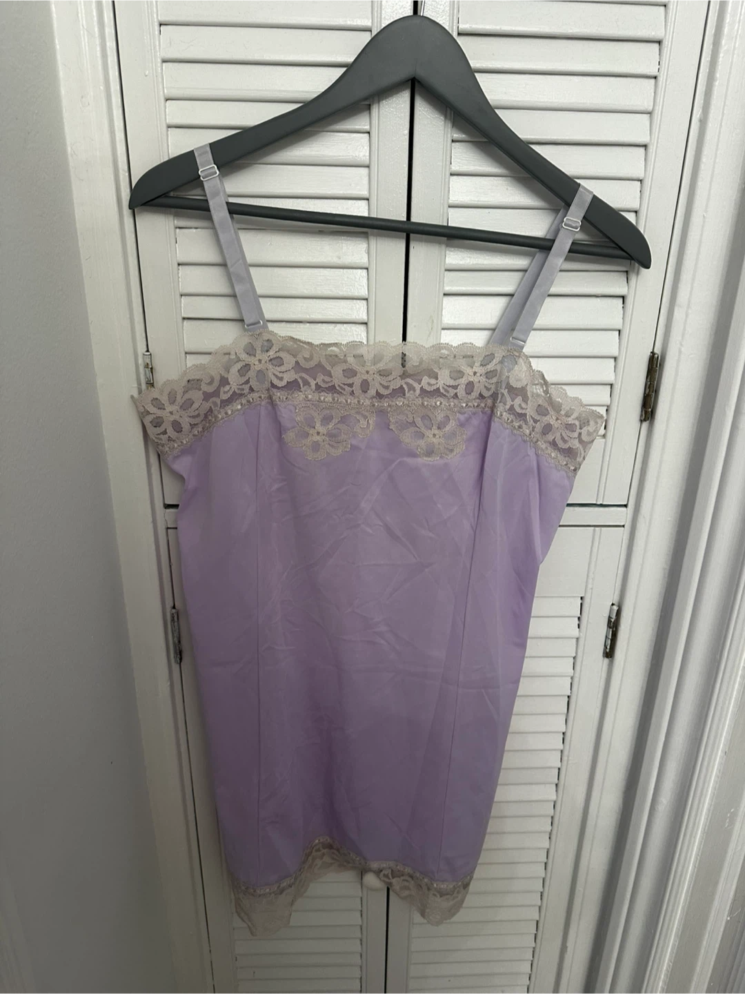 Lavender Cami with Lace Trim