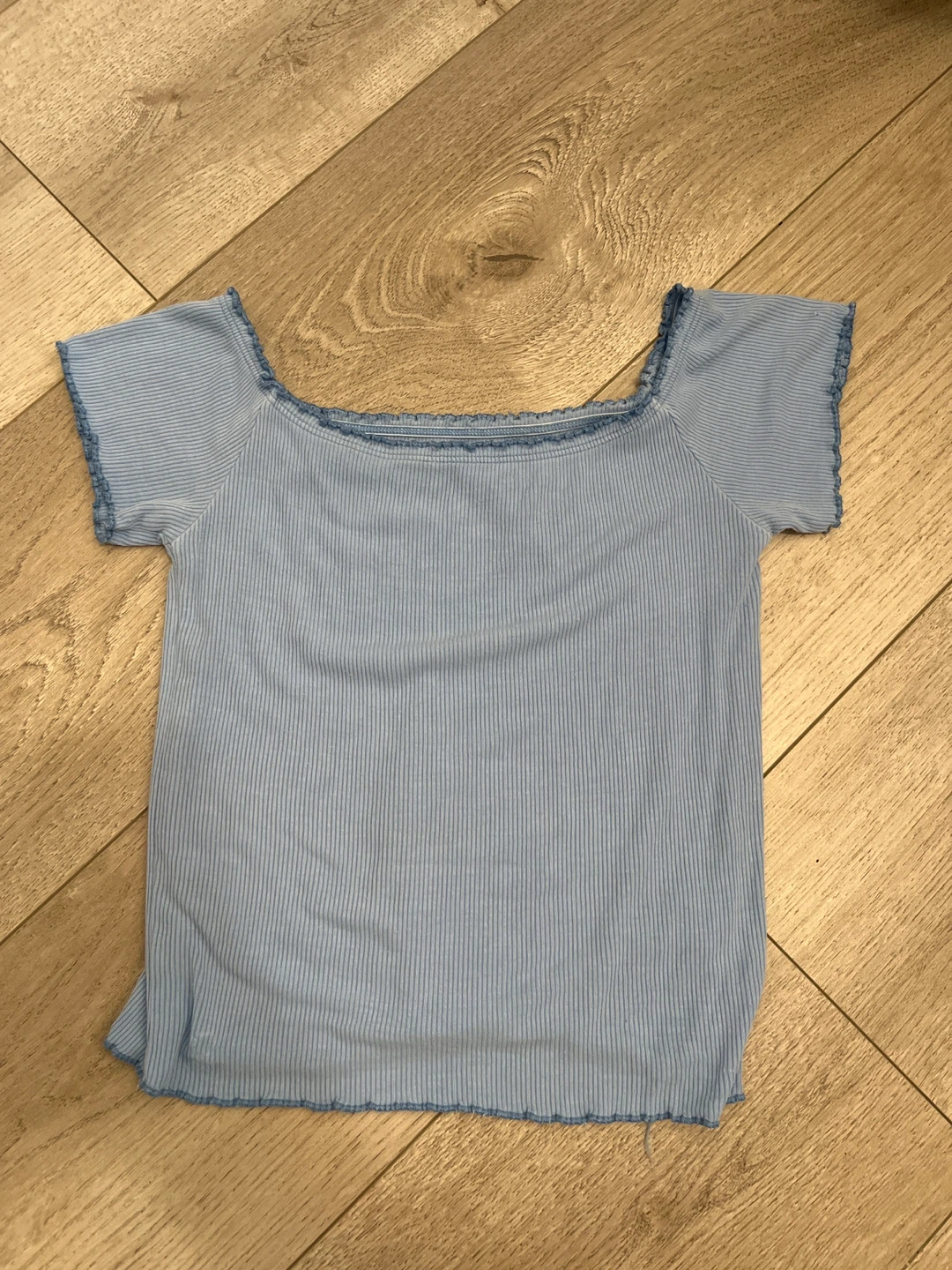 Light Blue Square neck Top