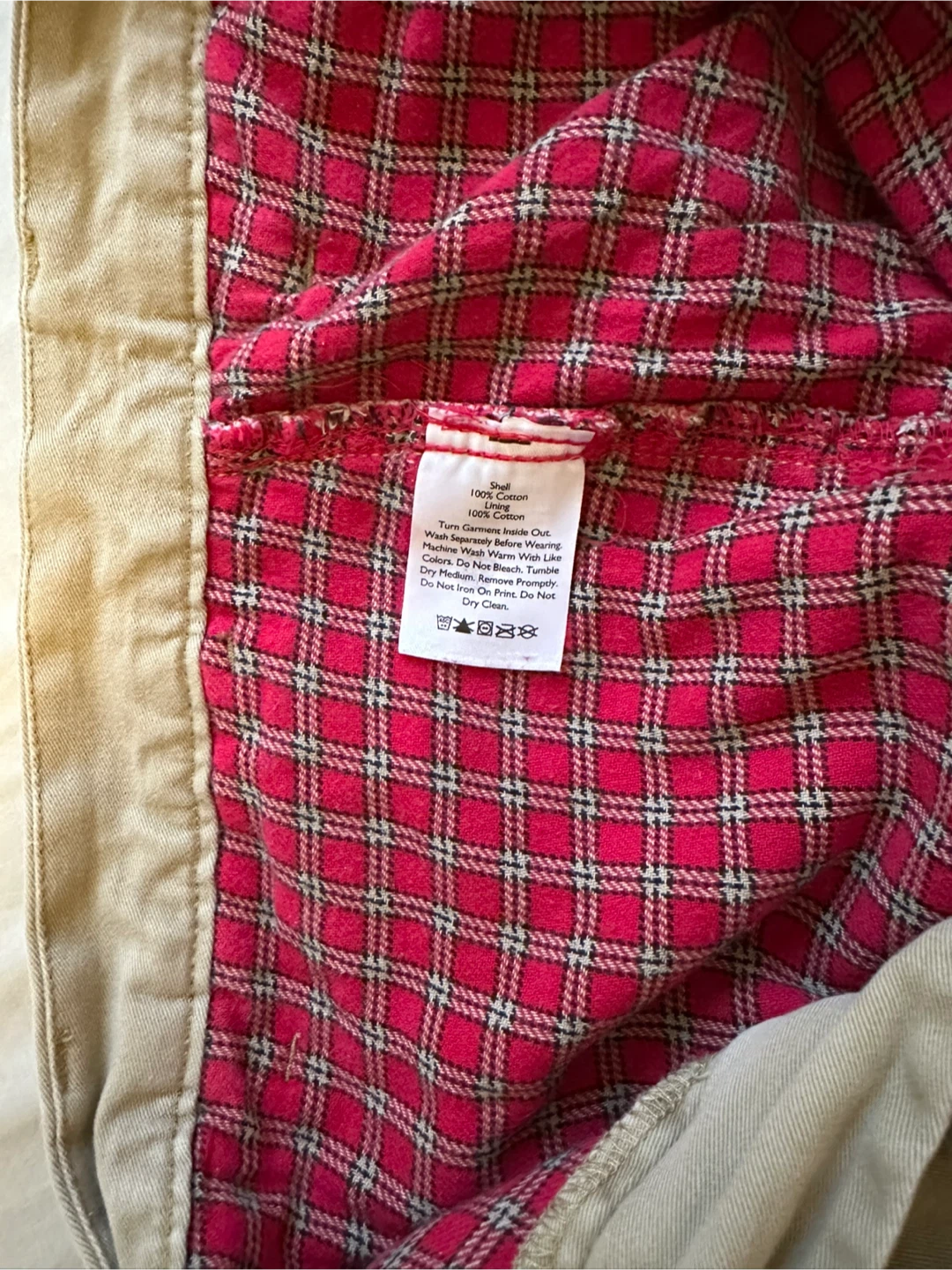 Eddie Bauer Khaki Pants with Plaid Lining - 33x34 - photo 4
